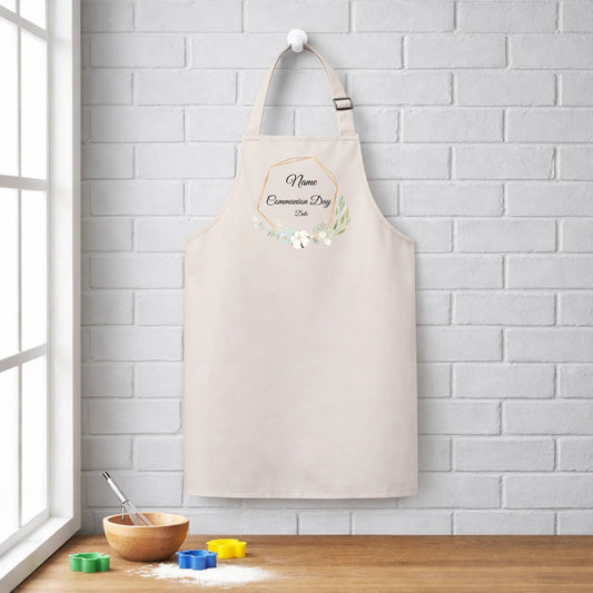 Apron and baking essentials in sunlight