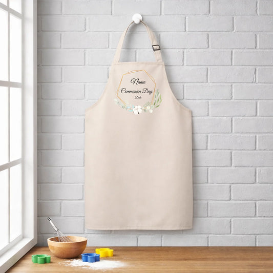 Beige apron and colorful cookie cutters