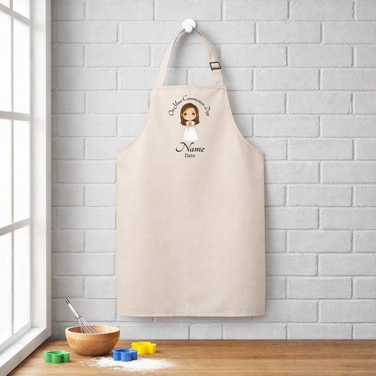 Beige apron and colorful cookie cutters