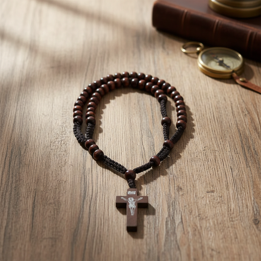 Dark Wooden Rosary Beads